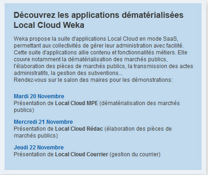 SMCL 2012 Apllications dématérialisées Local Cloud Weka