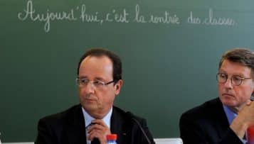 Réunion sur la rentrée et les rythmes scolaires autour de François Hollande