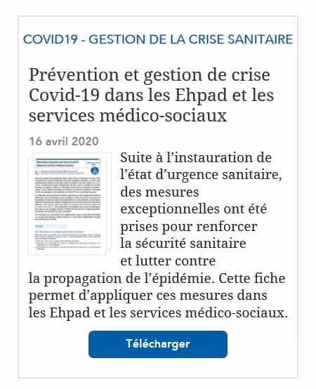 Prévention et gestion de crise Covid-19 dans les Ehpad et les services médico-sociaux