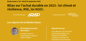 Bilan sur l’achat durable en 2023 : loi climat et résilience, RSE, loi AGECBilan sur l’achat durable en 2023 : loi climat et résilience, RSE, loi AGEC