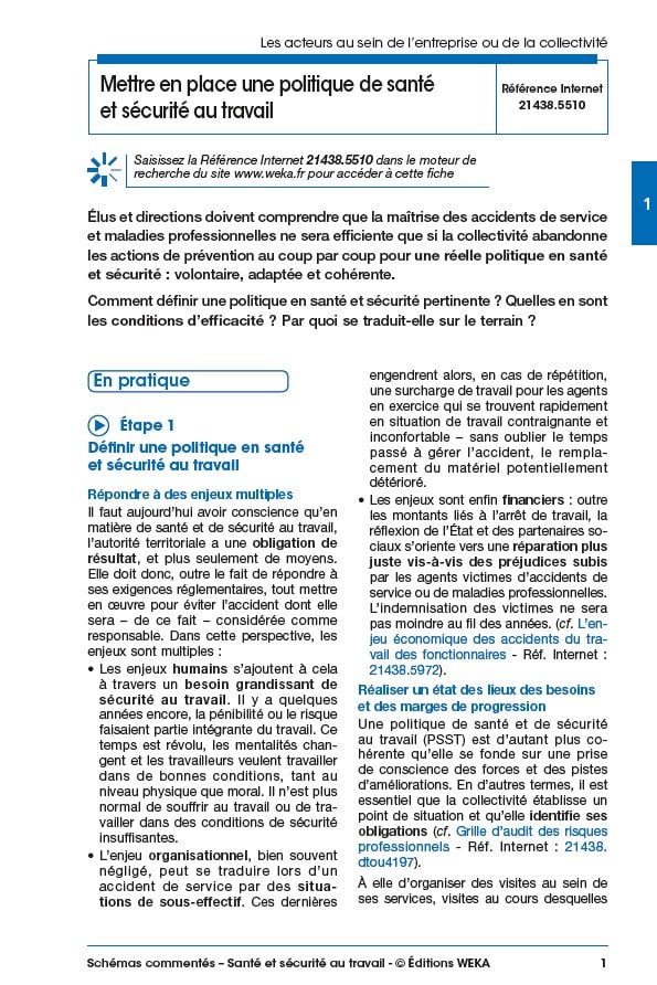 Mettre en place une politique de santé et sécurité au travail