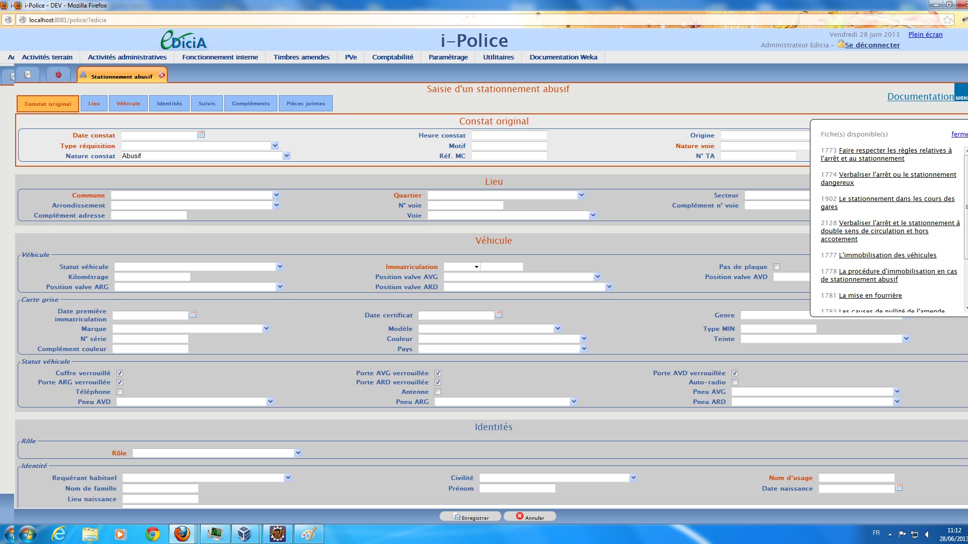 L'interface du logiciel Mobi-Police
